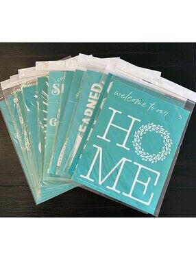 Chalk Couture Chalk Transfer Lot of 11 Reusable Stencils Assorted Designs New